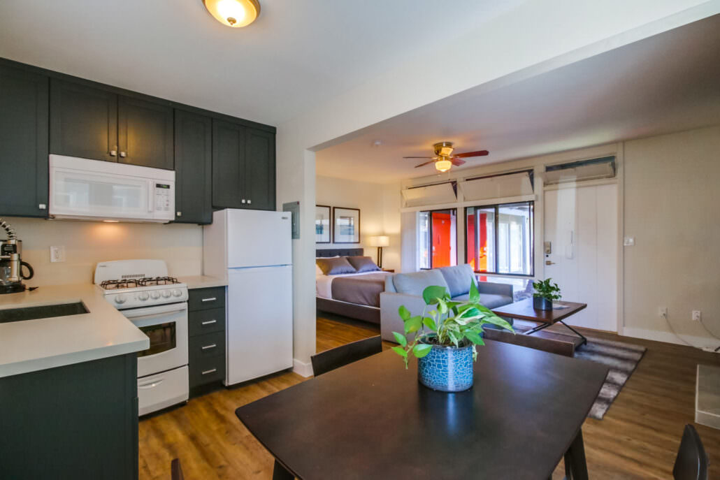 Pacific Beach Bedroom and kitchen interior