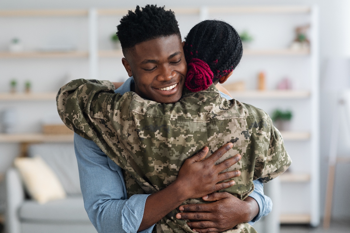 happy black military spouse