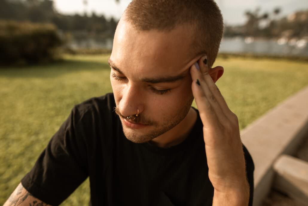 man having anxiety
